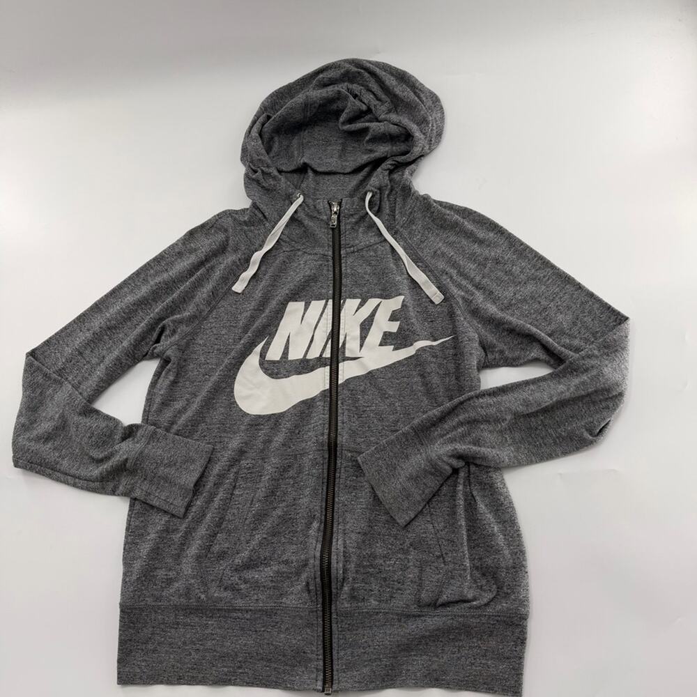 Nike Sportswear Vintage Style Heathered Grey Hoodie Zip Up Women’s Lightweight